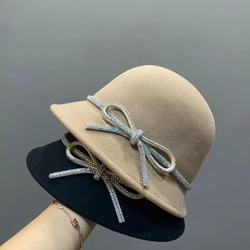 

Новая корейская модная осенне-зимняя Федора на заказ, шляпы для женщин, рыбацкая шляпа, теплая шапка для бассейна, маленькая шляпа, K-Pop