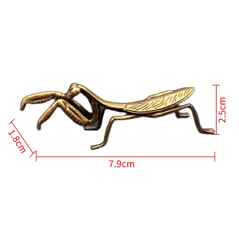 

Chinese Style Antique Bronze Mantis Ornaments Interesting Animals Micro Model Antique Collectors Gift For Home Decoration