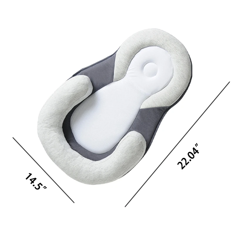 

Portable Baby Bed Head Support Lounger Pillow Sleeper Mattress Baby Sleep Head Positioning Cushion for Infant Toddler