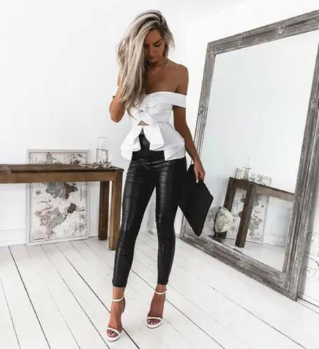 

Meihuida Women High Waist Leggings Leopard Print Snake Skin Pattern Skinny Pencil Leggins Slim Ladies Stretch Trousers