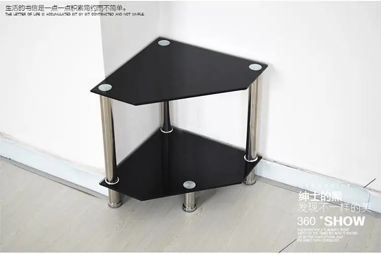 Угловой Столик Маленький Кофейный из закаленного стекла современный