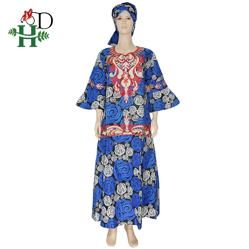 NO.1 H&D ropa mujer размера плюс африканская Анкара платья для женщин Воск Принт батик Макси платье традиционная вышивка Vetement Femme - Цвет: NO.1
