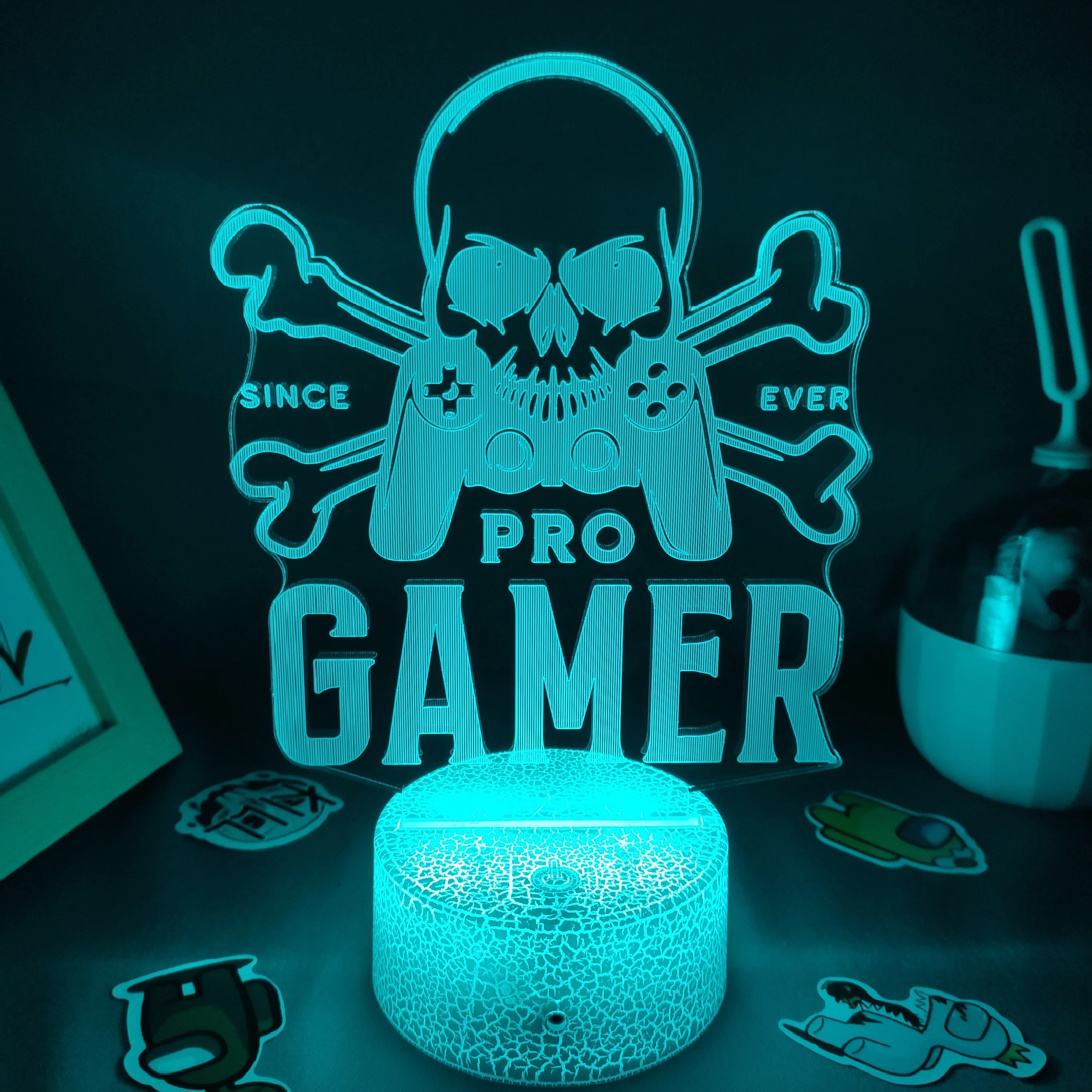 Геймпад PRO GAMER 3D светодиодный RGB ночник крутой подарок на день рождения для друга