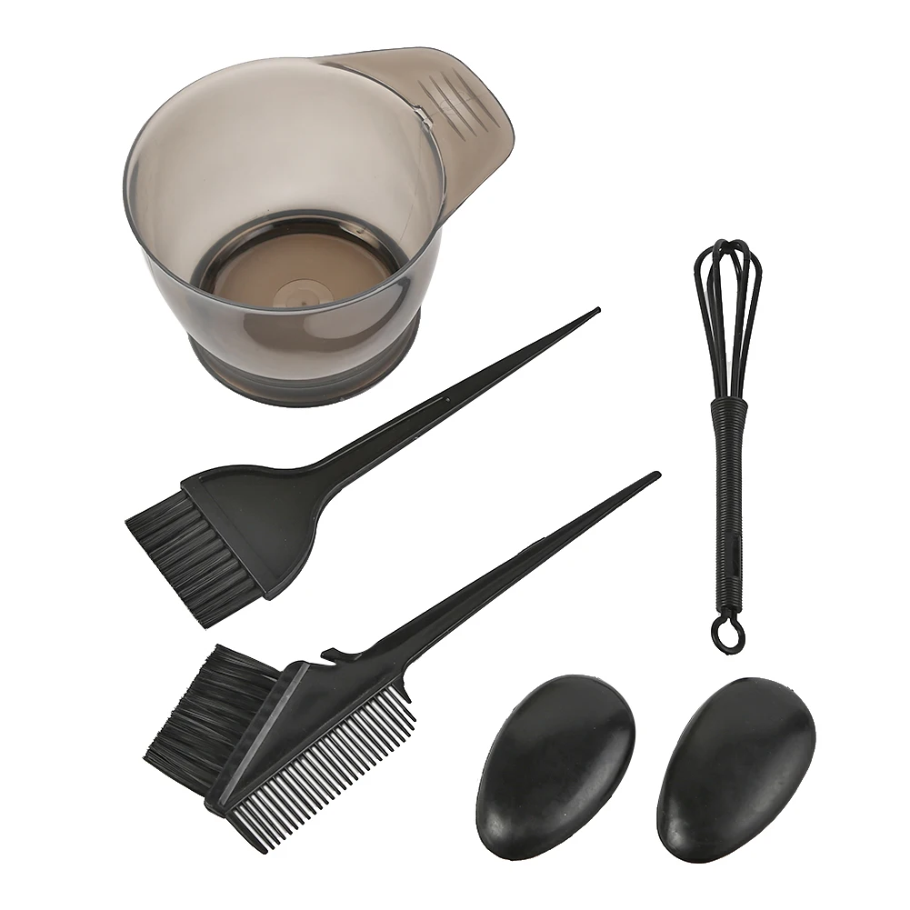 

Plastic Salon Hairdressing Set Dye Hair Easy Use Practical Hair Styling Tools 5pcs Hair Dye Bowl 3 Brush 1 Ear Cover Combo