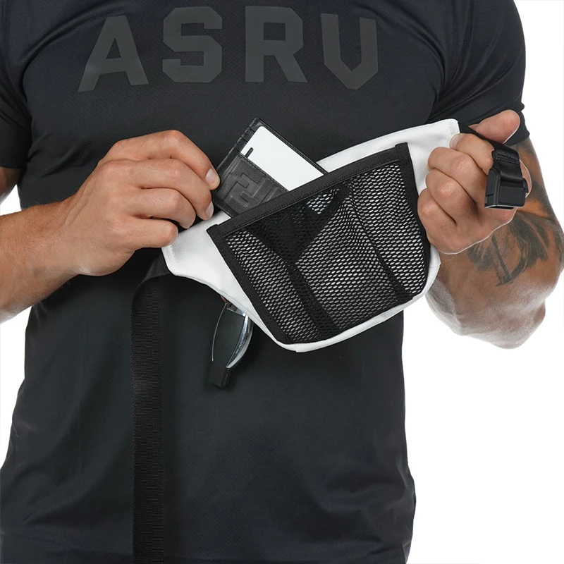 mens outdoor shoulder bag running phone pouch streetwear hip hop waist pack sports accessories gym training fitness chest bags free global shipping