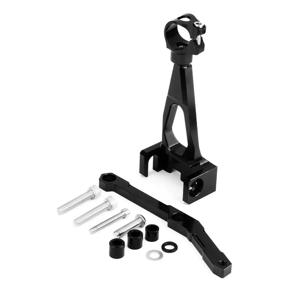 Black Bracket KEMiMOTO для Yamaha MT09 MT-09 FZ-09 2013 полный набор рулевой Стабилизатор демпфер и монтажный кронштейн - Цвет: Black Bracket