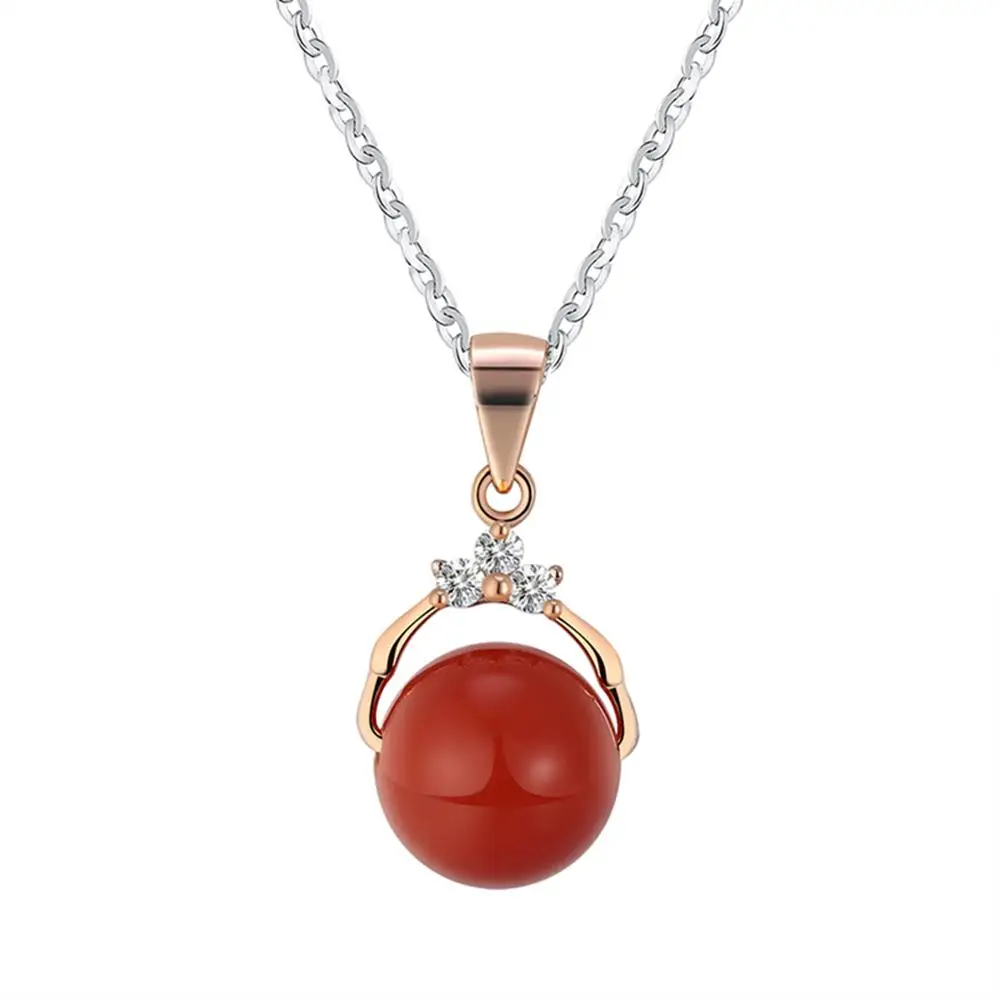 Red Gold Red ORSA JEWELS модные 925 пробы серебряные ожерелья с подвесками с блестящим зеленым натуральным камнем для женщин подлинный Серебряный подарок SN01 - Цвет камня: Red Gold Red
