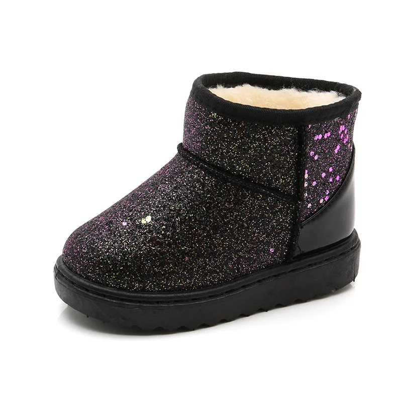 

Autumn/Winter Children Snow Boots Shoes for Girls Sequined Boots Kids Baby Princess Short Boots Cotton Shoes Warm Fashion Boots