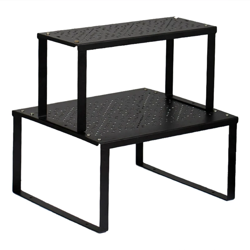 

Spice Rack Cabinet Shelf Organizers, 2Pcs Kitchen Shelves For Counter Cupboard Bathroom, Stackable Expandable