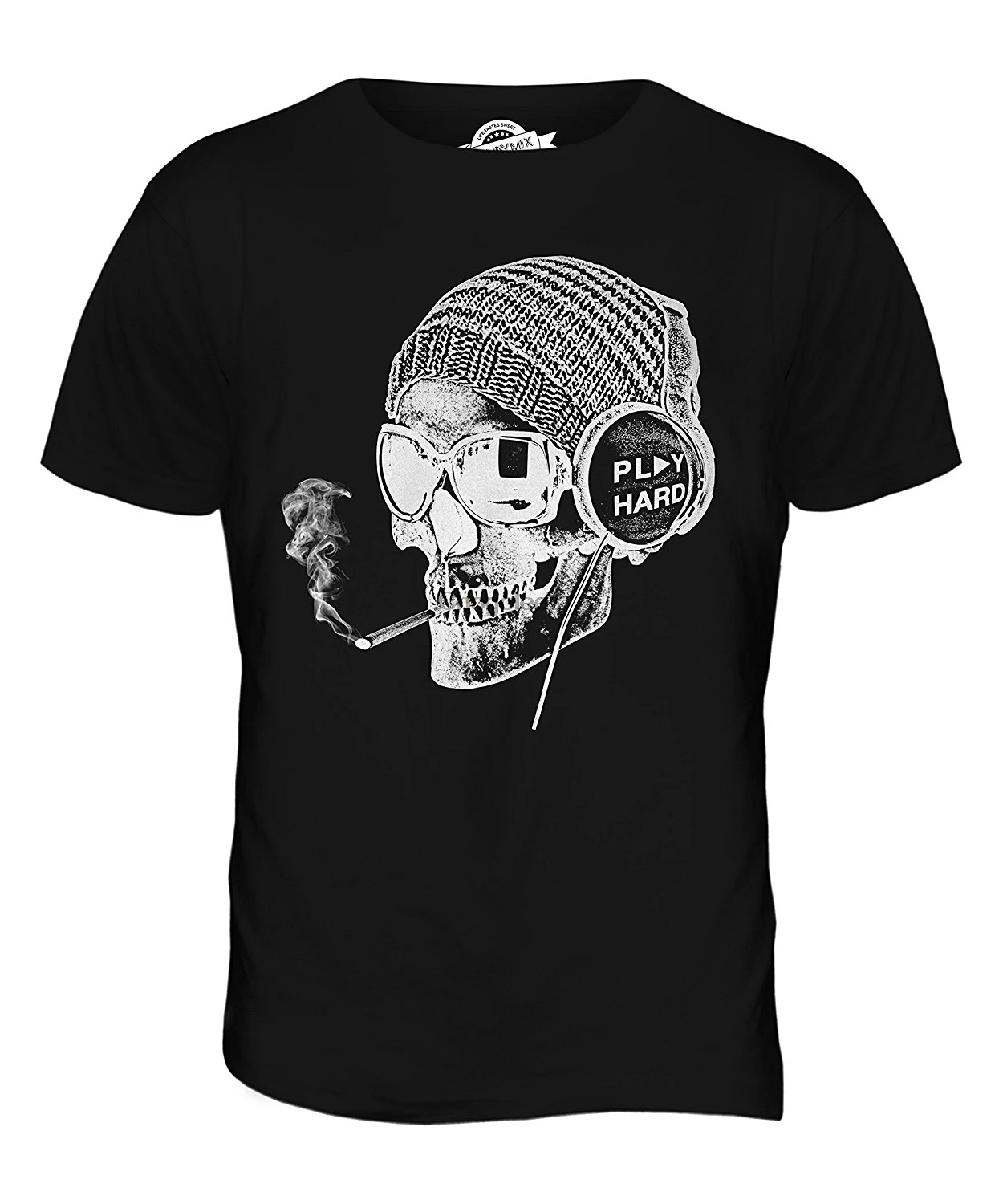 Модная мужская футболка с принтом жесткая Хлопковая черепа |