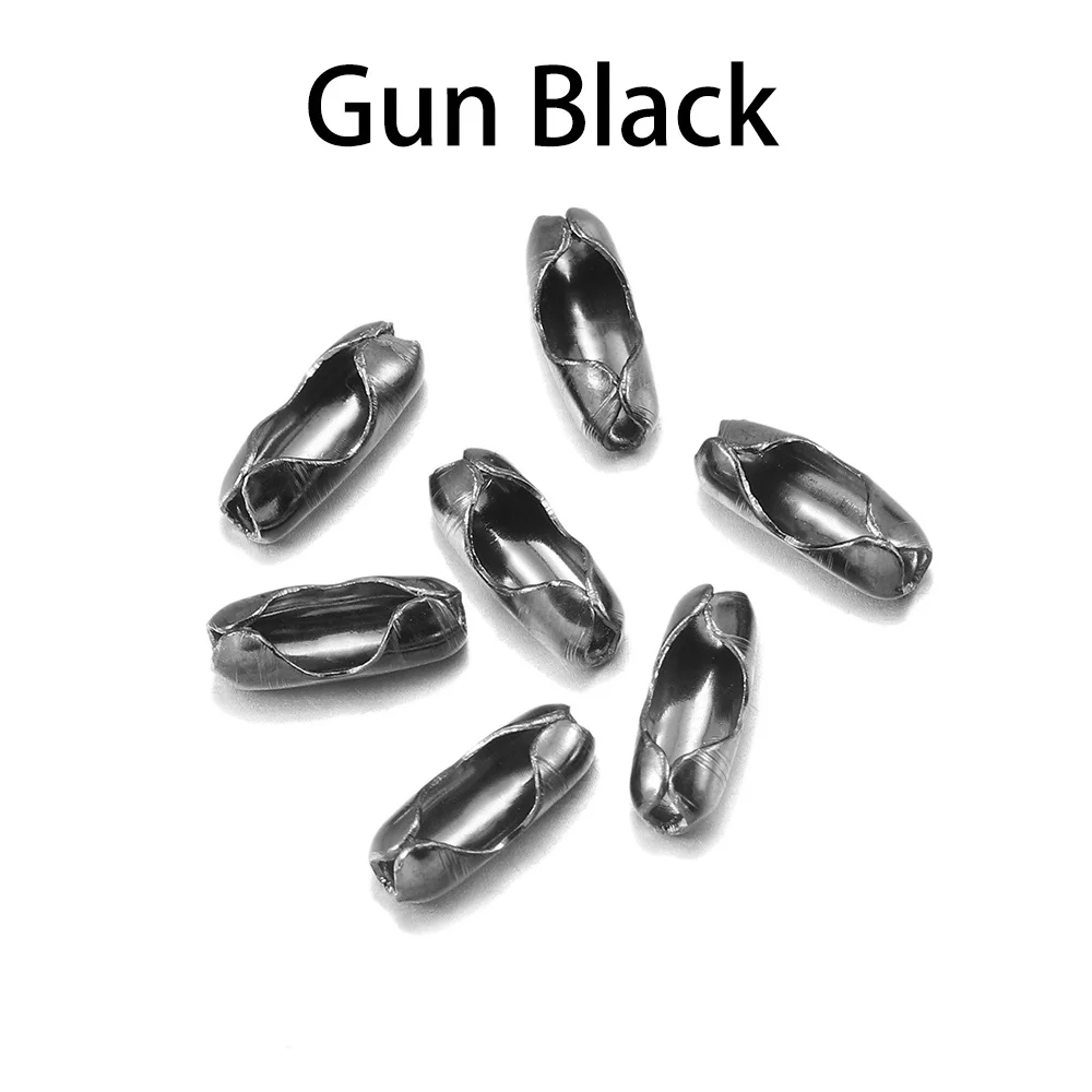 GunBlack 200 шт./лот Диаметр 1,5/2/2,4/3,2 мм соединения шаровой цепи застежки золото/серебро Разъемы для DIY ювелирных изделий Изготовление УП - Цвет: GunBlack