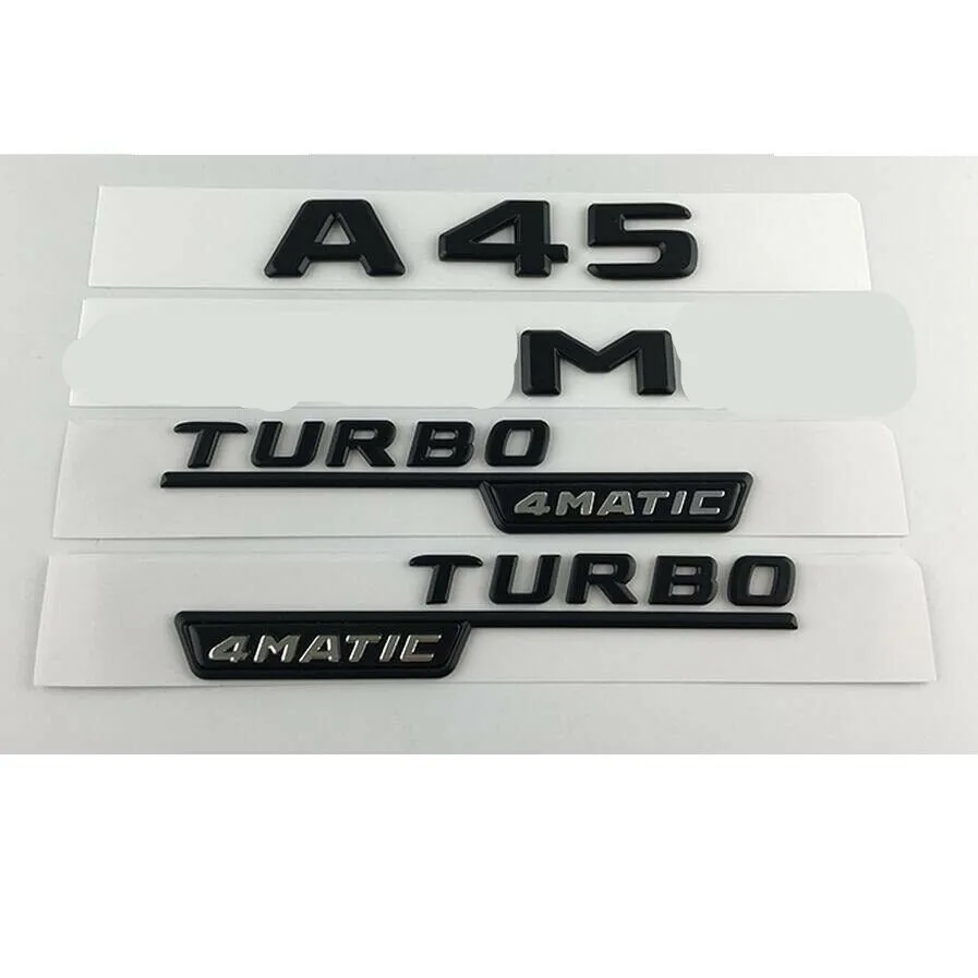 Черный A45 Для AMG TURBO 4matic Багажник крыло буквы значки-эмблемы для Mercedes | Автомобили и