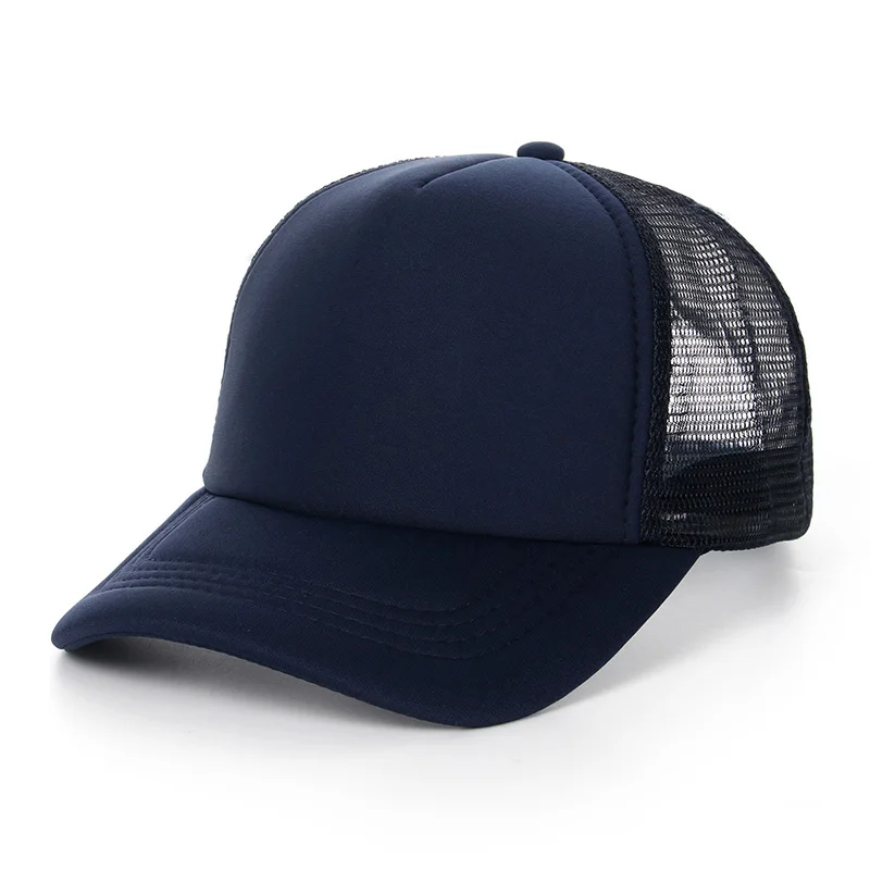 navy blue Пустая сетчатая Кепка s, мужская летняя дышащая бейсболка Snapback, женская модная черная кепка в стиле хип-хоп - Цвет: navy blue