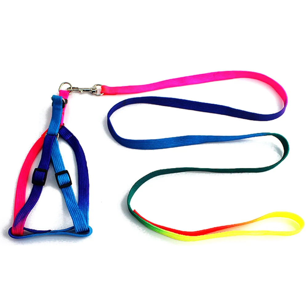 Прочный нейлоновый цветной Радужный ошейник для собак Поводок Мягкий поводок