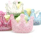 Аппликации для детских головных уборов, блестящие, в форме короны, 40 шт., 3,2*3,5 см, декоративная шпилька