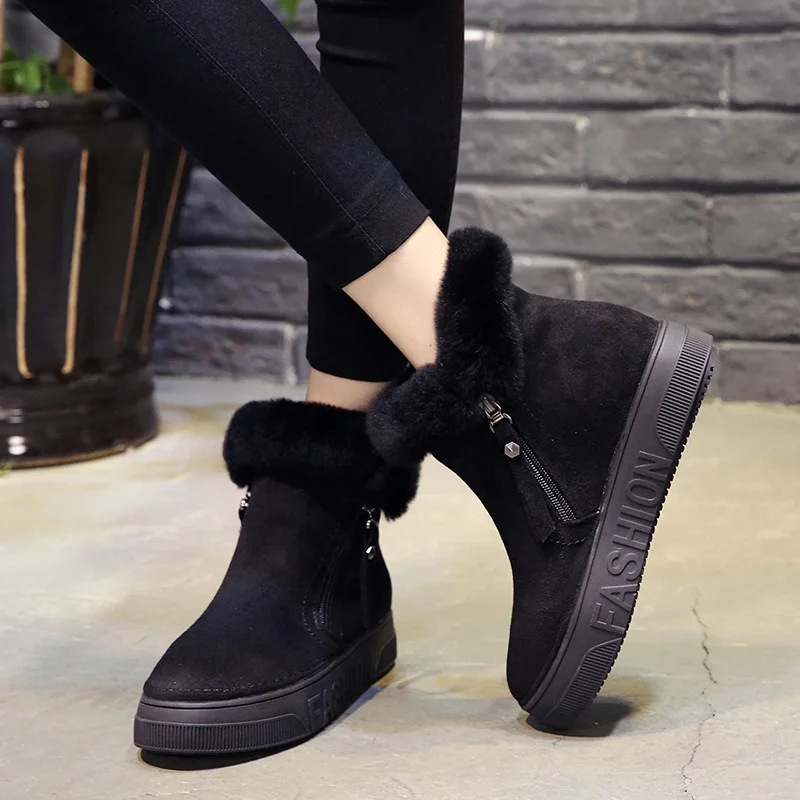 

Winter Boots Women 2021 Thick Plush Warm Snow Boots Women Zipper Comfort Outdoor Ankle Boots Casual Cotton Shoes Botas Botines