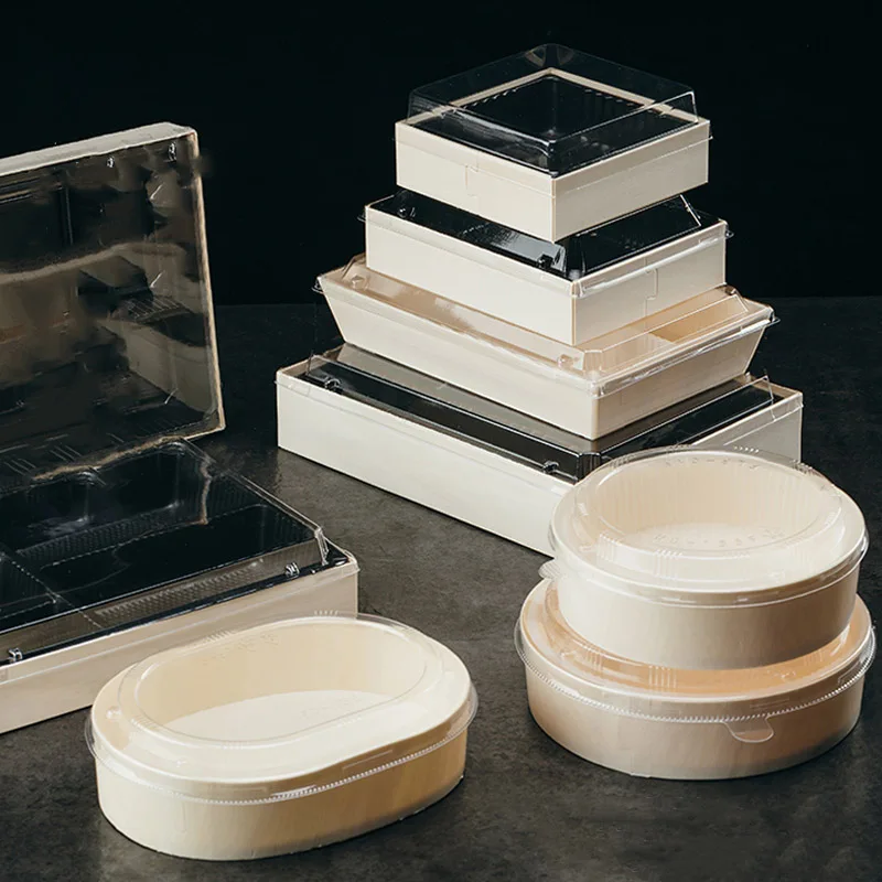 Овальная коробка для суши на вынос одноразовый чехол ланча деревянные коробки