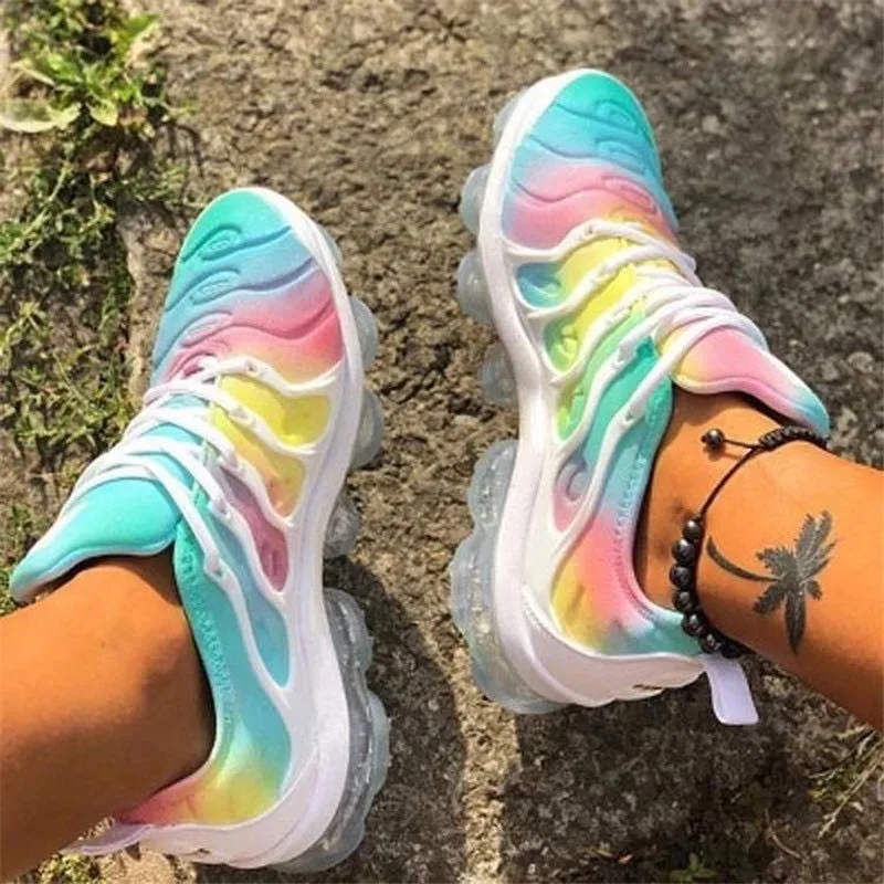 

2020 Women Sneakers Summer Outdoor Sports Shoes Multicolor Leisure Comfortable Lace Up Plus Size Zapatos De Mujer Casual Shoes