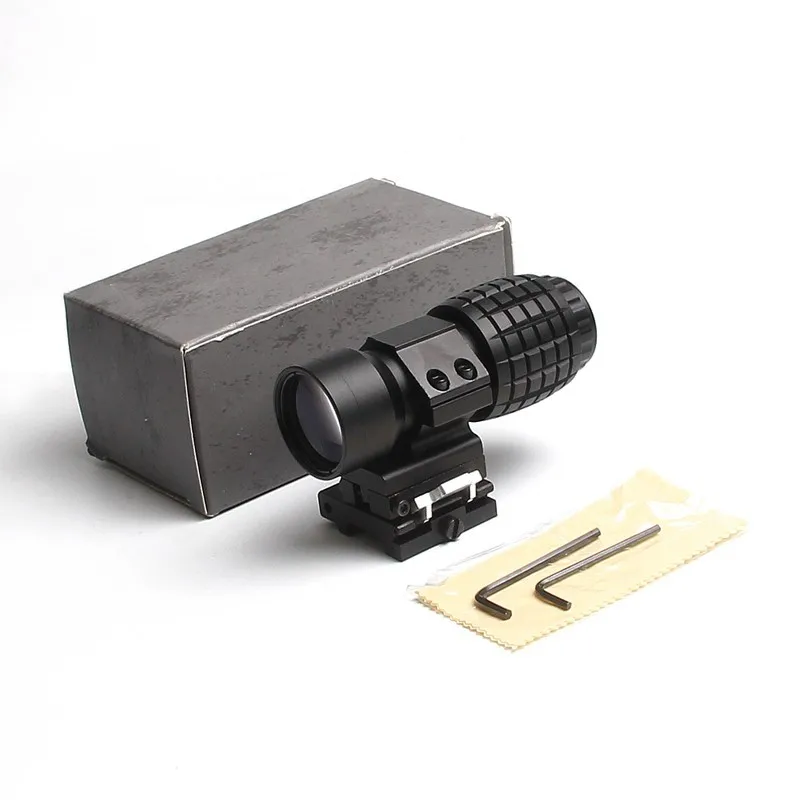 

Optic sight 3X Magnifier Scope Compact Hunting Riflescope Sights with Flip Up cover Fit for 20mm Rifle Gun Rail Mount Part