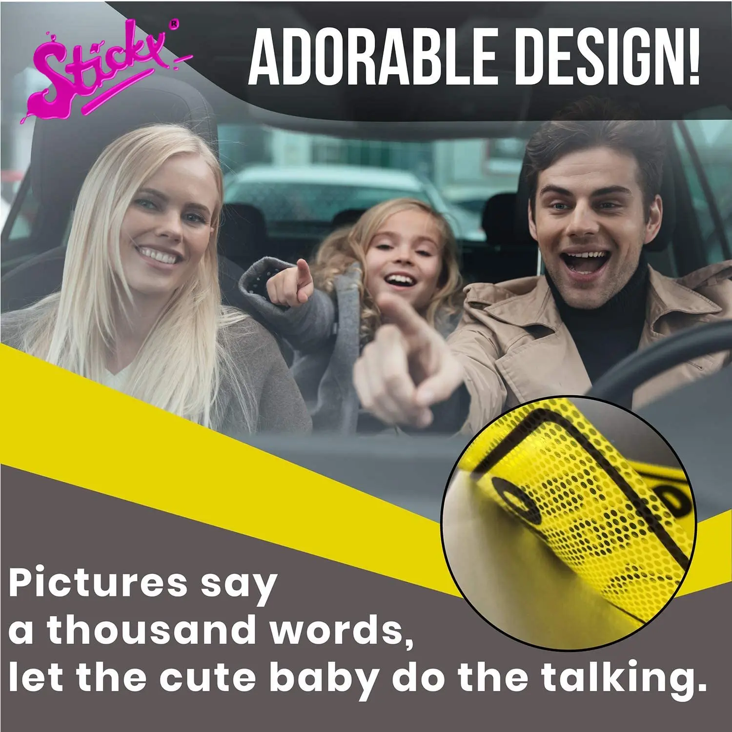 

STICKY Baby On Board Sticker Sign For Signs Car Sticker Decal Decor Waterproof The Whole Body Window Off-road Wall PVC Vinyl