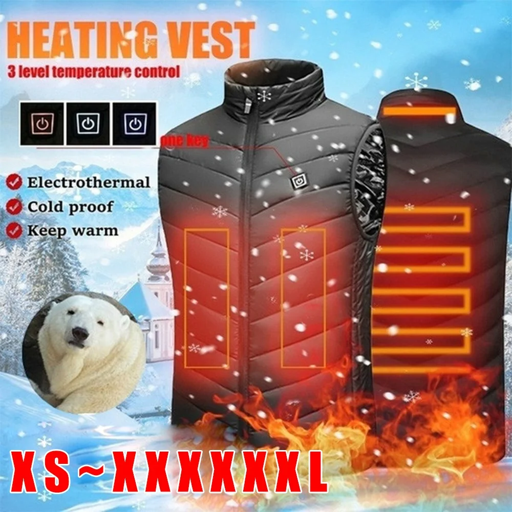 

New Fashion Warm Winter USB Heat Vest Men Women Usb Vest Tactical Hunting Vest Winter Heating Vest Jacket Heated Jacket S-6XL