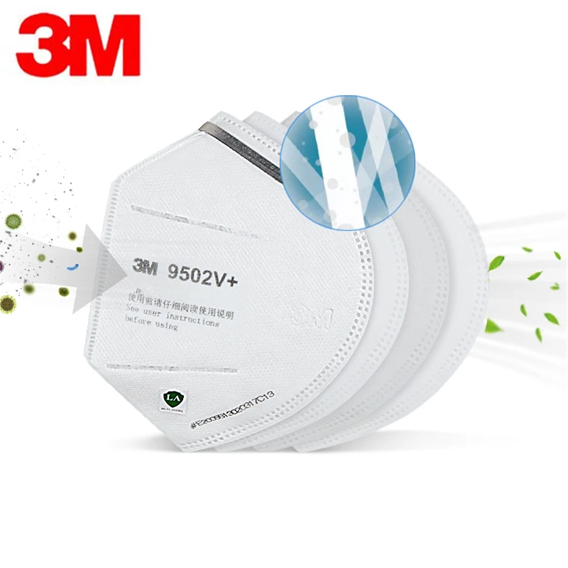 Респиратор 3M FFP2 9502 в маска для лица с фильтром PM2.5 защитная дышащая ffp2 рта 3m
