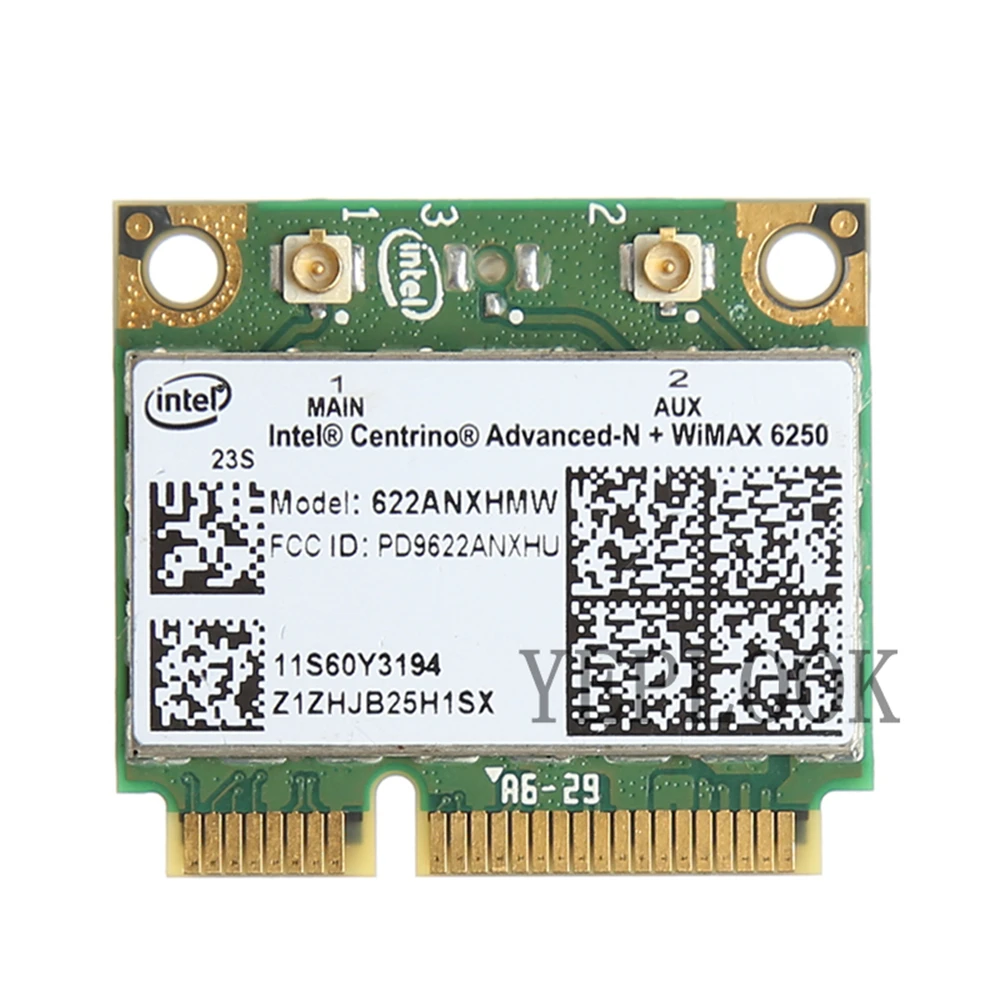 

Intel WiFi Card 6250 622ANXHMW 300Mbps Dual Band 2.4G 5Ghz 802.11a /b/g/n Mini PCI-E Card for Lenovo T410 T510 ​X201 X220 G460