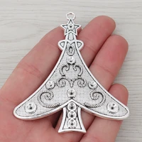 3 x christmas tree plant charms pendants for necklaces jewelry making findings 78x67mm