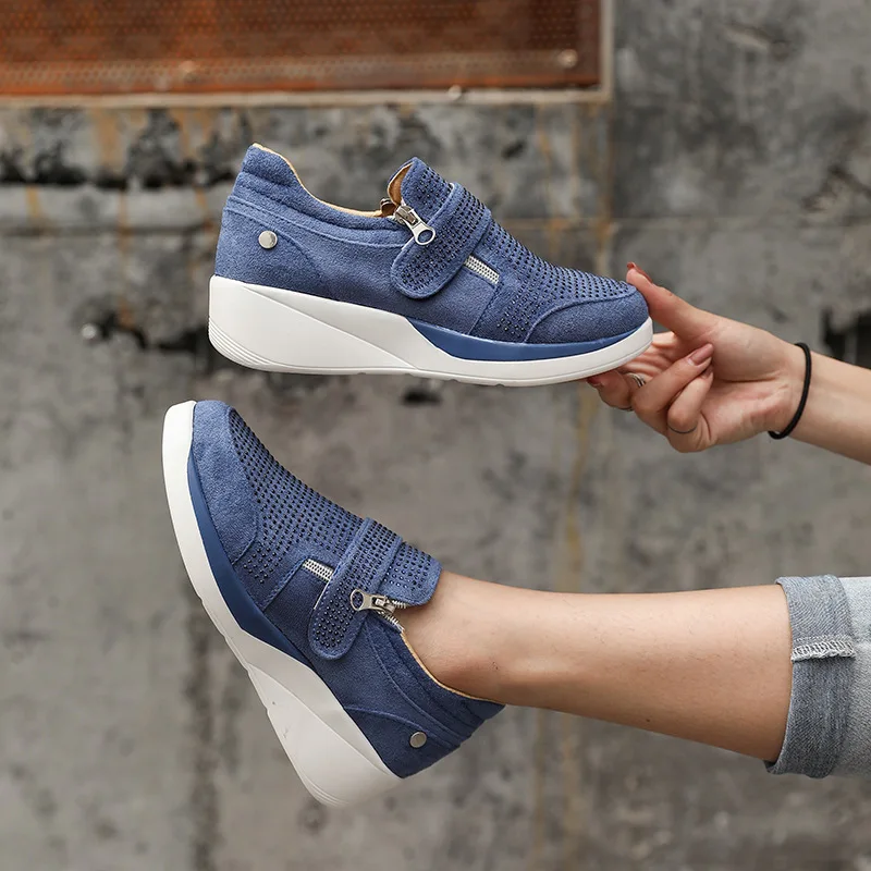 KAMUCC/женские кроссовки на танкетке Женская повседневная обувь Дышащая женская