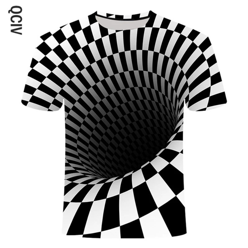 

Colorful Vertigo Hypnotic Printing T shirt Unisxe Funny Short Sleeve Tees Men/Women Harajuku Tops Psychedelic Paisley 3D T shirt
