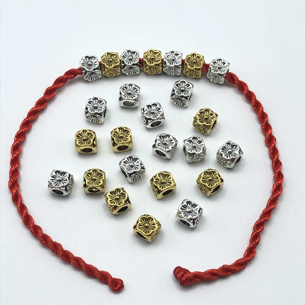 5 мм-8 мм квадратный цветок розы большое отверстие бусины для изготовления