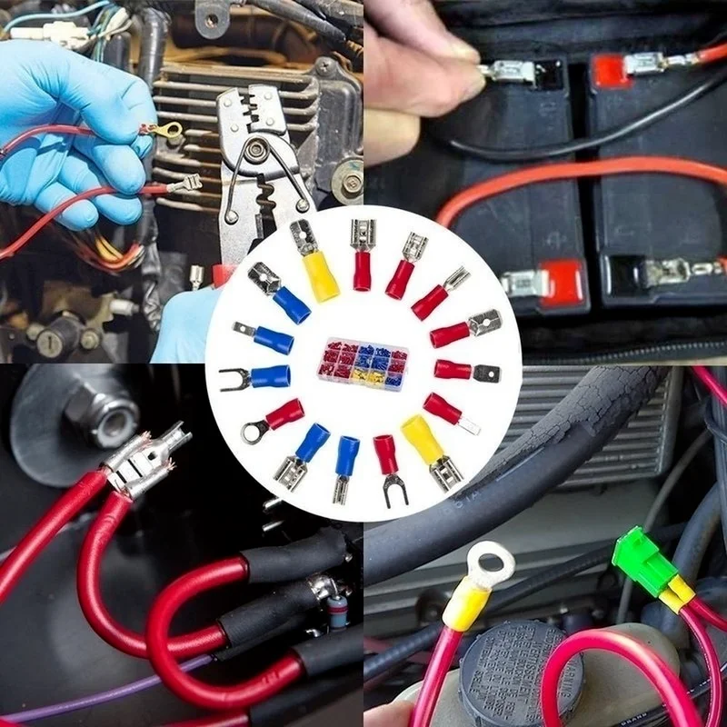 

280/480PCS Electrical Insulated Crimp Spade Butt Ring Fork Set Ring Lugs Rolled Terminals Assorted Lugs Cable Connectors Kit