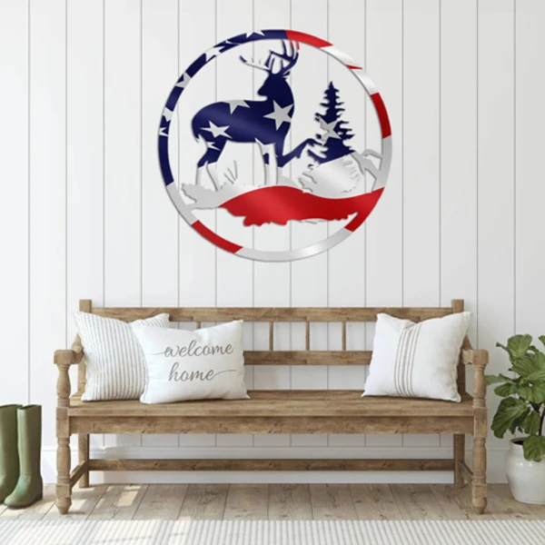 Christmas Deer Ornament Indoor Iron American Crafts Holiday's Decoration for Home Wall Living Room Bedroom MJJ88 | Дом и сад