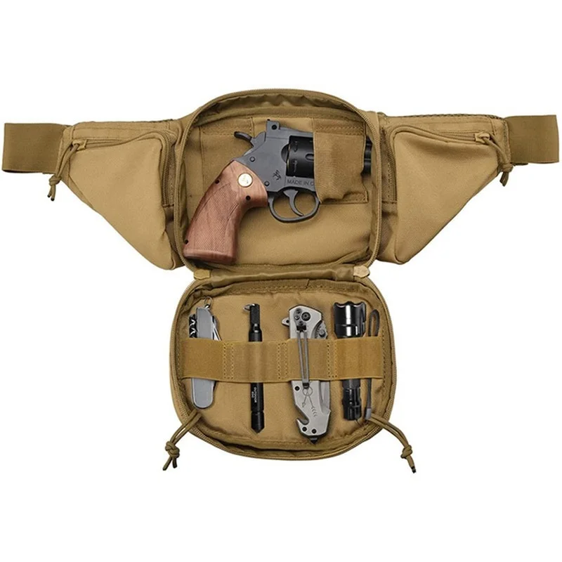 Concealed Carry Pistol Pouch Gun Bag Fanny Pack Holster Shooting Tactical Waist Bag for Outdoor Hunting Accessories