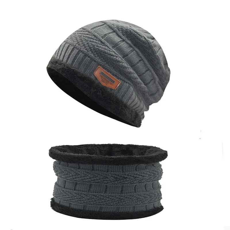 Модные вязаные зимние шапки для мужчин плотная и Теплая мужская зимняя шапка