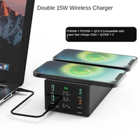 8 in 1 multi usb charger qc3 0 double 15w fast wireless charger pd 65w for iphone 8 11 pro samsung laptop display dock station
