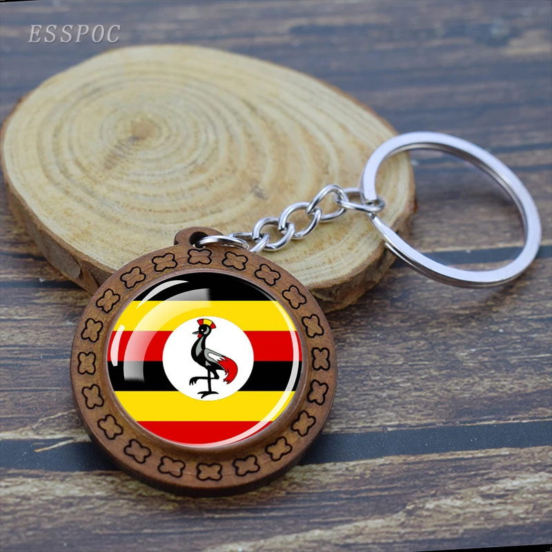 Брелок для ключей с флагом африканских стран деревянный Алжира Ливии Туниса