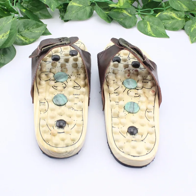 Уход за здоровьем деревянная основа акупунктурная обувь для ногтей массажная