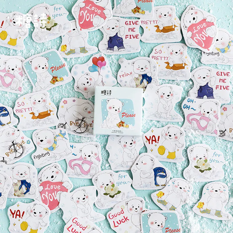 45 шт. Kawaii Белый медведь Декор наклейки милые канцелярские Наклейки японские наклейки для детей девочек DIY Скрапбукинг ежедневник, альбомы