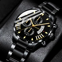 2021 manner mode uhren luxus gold edelstahl quarz armbanduhr manner business casual kalender uhr relogio masculino luxury watch