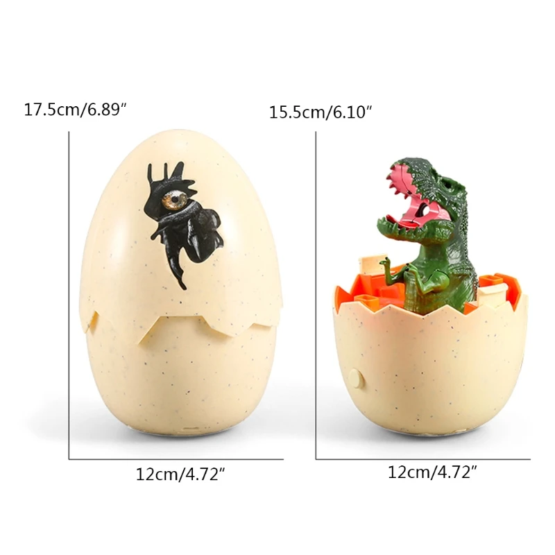 

A2UB 1Set Hatching Egg Toy Dinosaur Toy Free Collision Realistic Musical Toy with LED