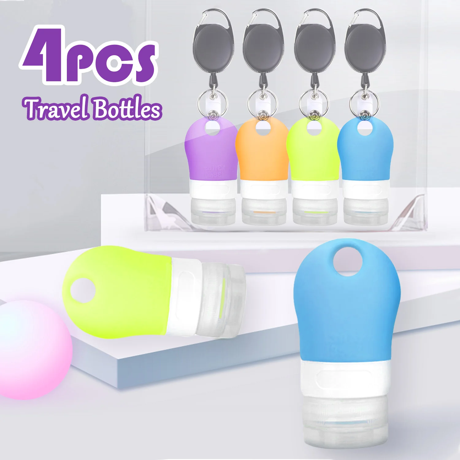 Пустая силиконовая Бутылка для путешествий 4 шт. 1 3 унции многоразовые