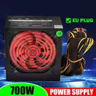 Блок питания PCI SATA ATX 12 В для игрового ПК, 700 Вт, 24Pin  Molex Sata вентилятор 12 см, новый компьютерный блок питания для BTC