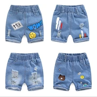 baby boy shorts jeans 2021 summer boys printing denim cotton casual kids short pants for children trousers 2 8years clothing
