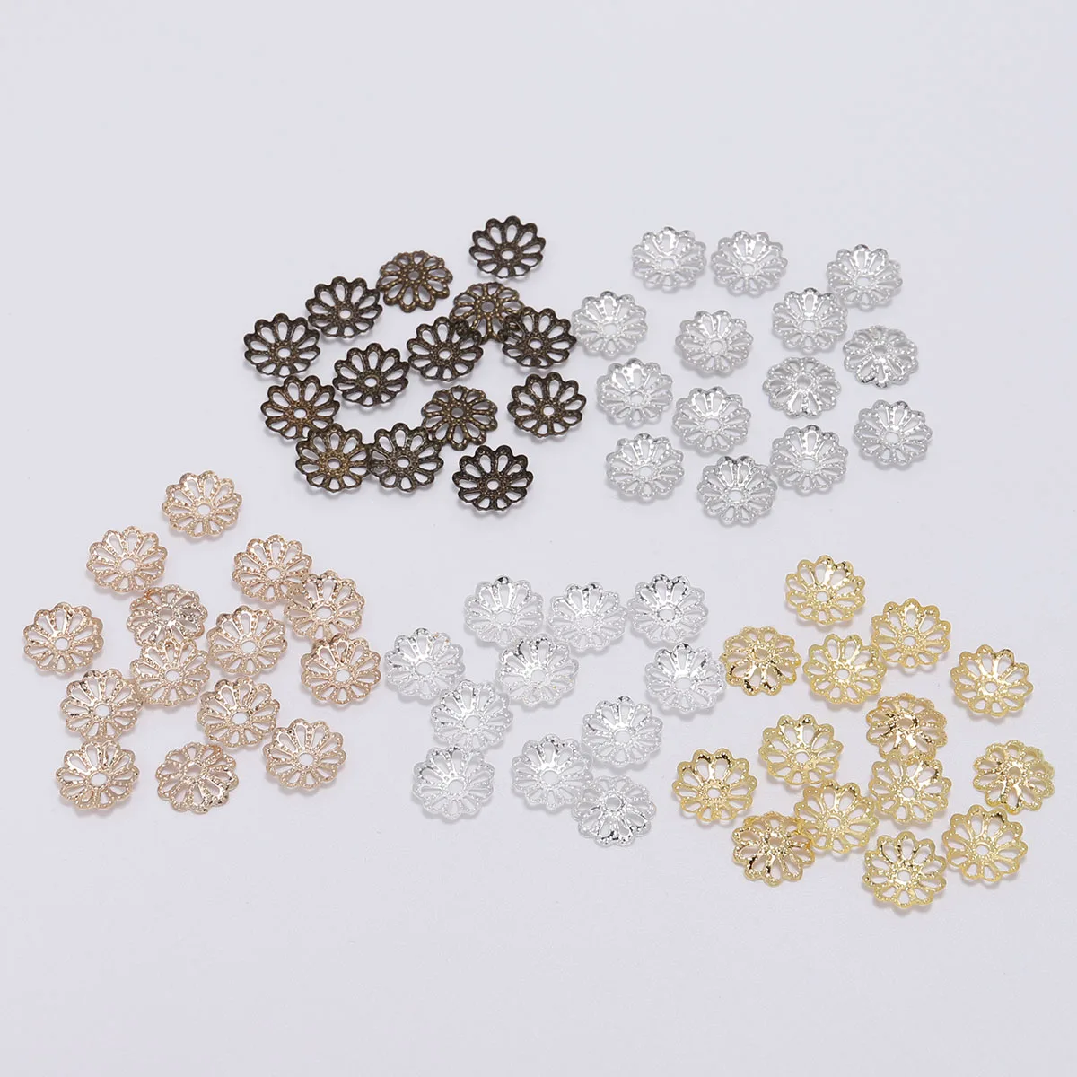 

7mm/9mm Bulk End Spacer Wholesale Charm For DIY Jewelry Making Flower Petal Beads Caps For DIY Jewelry Finding 200pcs