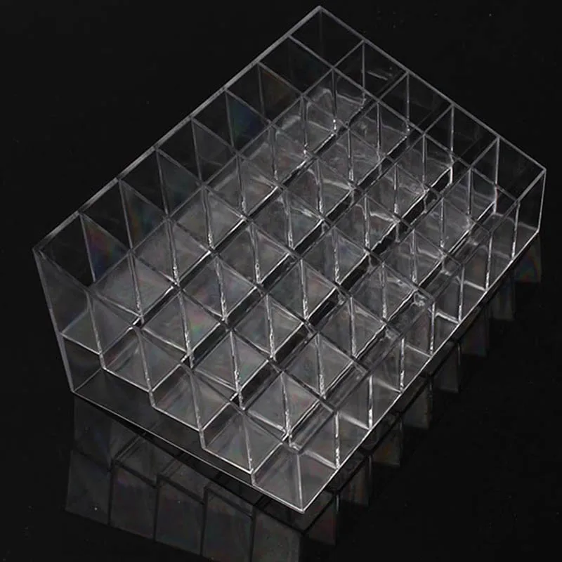 

Transparent 40 Grids Acrylic Makeup Organizer Lipstick Holder Display Rack Case Cosmetic Nail Polish Make Up Organiser Tool