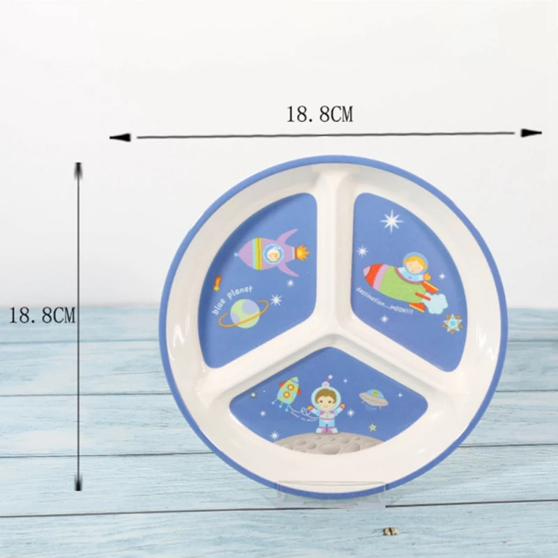 Новинка Экологичная детская тарелка из бамбукового волокна 4 слота посуда