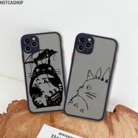 cute totoro ghibli miyazaki anime phone case for iphone 12 11 pro max mini xs 8 7 plus x se 2020 xr matte transparent cover