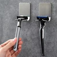 1pcs shaving razor holder shower stainless steel bathroom wall razor rack men shaver shelf hanger kitchen adhesive storage hook