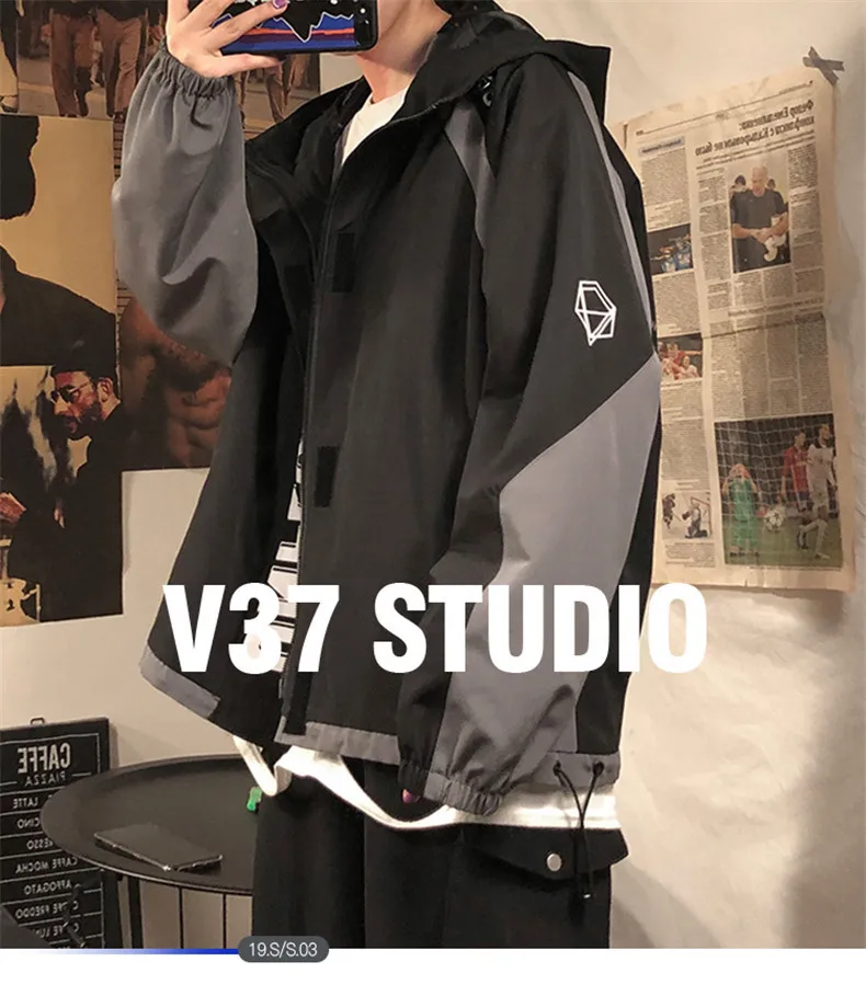 

FMZXG Hooded Jacket Men's Fashion Brand Loose Functional Ruffian Handsome Ins Fashionable Couple Coat